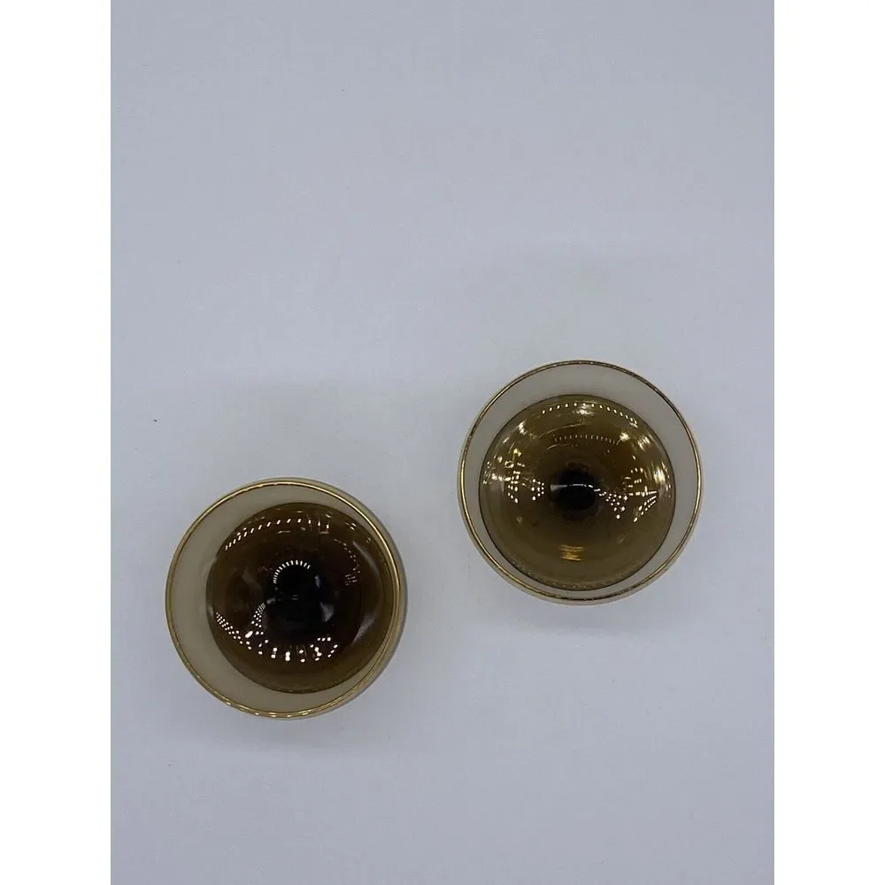 Vintage Amber and Gold Cognac Shot Glass - Set of 2‎